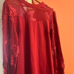 Elegant Red Lace Dress